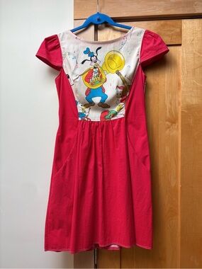 Vintage Disney - Goofy Cartoon Cap-Sleeve cotton dress